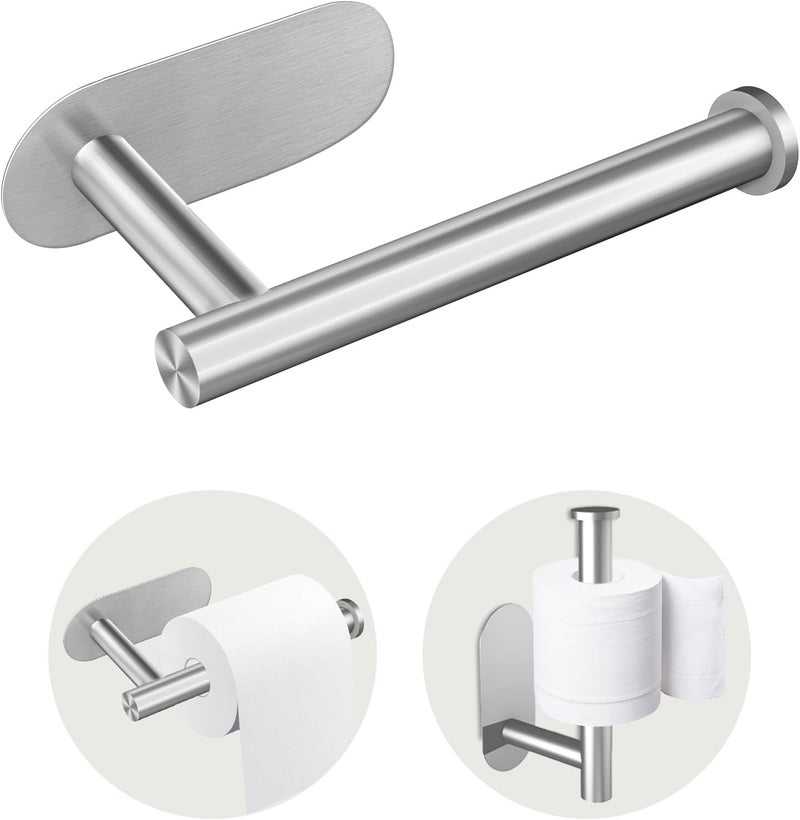 Jamestry Toilet Paper Holder, Stainless Steel & No Drilling Toilet Paper Holder Wall Mount, Waterproof Self Adhesive Toilet Paper Holders for Bathroom, Kitchen, Washroom（Sliver） - Image 1